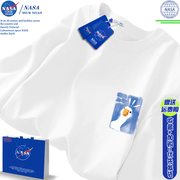 NASA联名白色纯棉短袖t恤男夏季男士潮牌宽松上衣半袖体恤男女款
