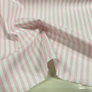 日系高支纯棉粉红色条纹衬衫布料，春夏柔软60支全棉连衣裙童装面料