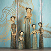 中国风生日商务古典风旗袍美女摆件树脂雕像客厅书房办公室
