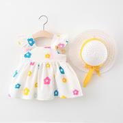 。女宝宝裙子洋气夏季0-3岁1儿童连衣裙韩版翅膀，背带裙2婴儿公主