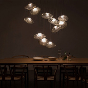 北欧简约客厅玻璃艺术吊灯，创意个性餐厅吧台别墅，样板间展厅楼梯灯