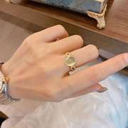 意大利焦虑工艺宝石s925纯银镶嵌翡翠复古玉髓戒指指环尾戒玉石
