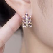 复古紫色耳环女高级感简约设计耳钉耳扣独特小众耳饰