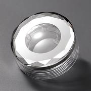 透明防漏单卖双单层水晶玻璃杯盖子配件通用泡茶水杯盖密封内胶