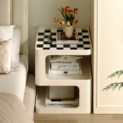 创意铁艺床头柜子替代小茶几，简约现代沙发边柜卧室角几床头置物架