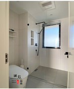 浴室固定隔断极窄边框长红玻璃屏风酒店无边框简易干湿分区淋浴房