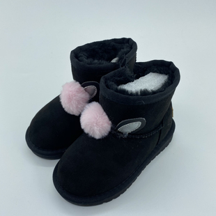 达系列女童鞋秋冬韩版时尚兔毛球女宝宝儿童，雪地靴1119638101