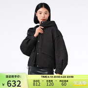 坦博尔羽绒服女2023冬短款轻薄连帽鹅绒保暖加厚外套TB233328