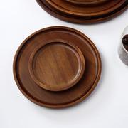 相思木大餐盘托盘圆形茶盘，摆拍防水实木盘，子木碟子干果盘木质圆盘