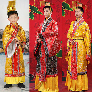 儿童古装演出服太子服，龙袍汉朝皇帝皇上服装，影楼主题服装汉服男装