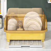 碗筷餐具收纳盒家用特大号带盖防尘碗碟沥水，架厨房置地式沥水碗架