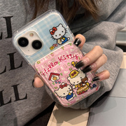 三丽鸥hellokitty可爱卡通天使凯蒂猫磁吸卡包适用苹果15手机壳iPhone14promax无线充电13/12/11保护套