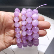 天然紫锂辉手串圆珠单圈紫色系，水晶珠子手链散珠串珠饰品礼物女