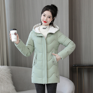 棉服外套女2023年韩版羽绒棉衣，冬季棉袄加厚时尚连帽中长保暖