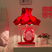 结婚相框台灯婚房卧室床头灯，创意红色浪漫长明灯，可调光遥控结婚灯