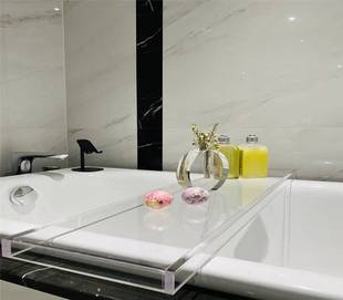透明亚克力浴缸置物架，收纳盒浴池spa托物架样板房浴室隔板储物架