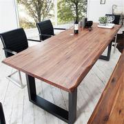 新疆欧式实木桌大板桌办公桌会议桌长方形洽谈桌简约书桌现代