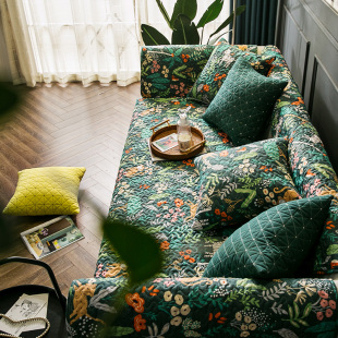 美式时尚沙发垫田园四季通用纯棉布艺坐垫简约沙发巾盖布防滑