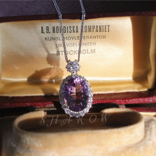 SHAROW「大尺寸值得收藏的紫水晶吊坠」925纯银项链小众可拆卸链