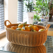 客厅桌面果盆果篮仿藤编，轻奢厨房洗蔬果，沥水篮家用杂物整理篮大
