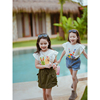 史豌豆(史豌豆)童装女童短袖卡通，t恤2024夏季儿童圆领打底衫宝宝上衣