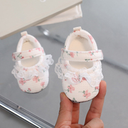 婴儿鞋春夏秋季0-1岁男女宝宝3-6-12个月5软底手工棉布鞋学步凉鞋
