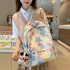 书包女小学生可爱彩色星星，双肩包韩版大容量，高中初中生旅行背包潮