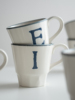 日本进口zakka风格北欧复古字母成人陶瓷马克杯水杯，果汁杯牛奶杯