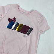 瑕疵4-13岁女中大童针织，字母全棉夏季短袖t恤