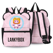 LankyBox猫耳朵可爱书包纸盒小人儿童双肩包牛津布包包休闲大容量