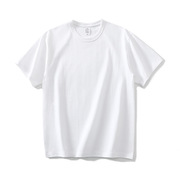 夏季美式纯棉270g短袖T恤男士圆领简约纯色男女半袖打底衫潮