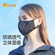 uv100防晒口罩专业女夏防紫外线，3d立体透气冰丝薄款面罩22375