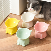 猫碗陶瓷可爱宠物碗狗碗狗盆倾斜保护颈椎高脚碗猫食盆猫咪喝水碗