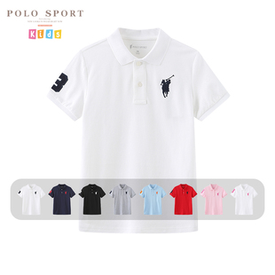 polosport童装儿童polo衫2024夏季男童短袖t恤中大童翻领上衣