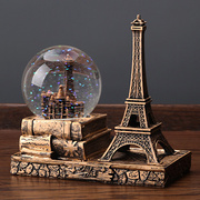 复古巴黎埃菲尔铁塔水晶球创意摆件，酒柜装饰品家居客厅，桌面小摆设
