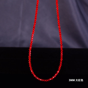 3mm超细红色奥地利水晶项链，女锁骨颈链，高级感时尚高级轻奢气质