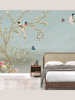 8d美式花鸟壁布中式壁纸电视，背景墙沙发墙布餐厅客厅卧室床头壁画