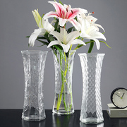 特大号玻璃花瓶透明水养富贵竹百合高款花瓶客厅插花欧式花瓶摆件