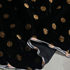 真丝绒时装布料 黑底1.5CM金色波点桑蚕丝金丝绒设计面料 连衣裙