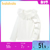 巴拉巴拉女童长袖T恤中大童宝宝白色打底衫儿童秋冬季款公主上衣
