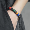 原创方形黑檀木珠子民族风手串女 藏式彩色个性饰品文艺复古手链