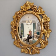 欧式化妆镜子梳妆镜装饰镜复古金，壁挂葡萄玄关镜，浴室防水卫生间镜