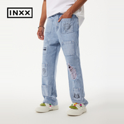 INXX HIP AND BONE 明星同款美式街头牛仔长裤多口袋裤子