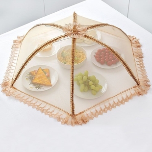 饭菜罩可折叠餐桌食物，罩家用遮菜盖伞长方形圆形盖菜厨房防蚊