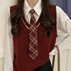jk领带女日系制服学生学院风，校服毕业学士，服领带男衬衫领结酒红色