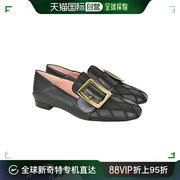 香港直邮bally巴利，女士时尚菱纹金属，方扣低跟乐福鞋皮鞋622818