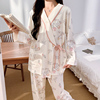 春秋季新中式带胸垫纯棉月子服产后产妇孕妇哺乳睡衣夏薄款套装