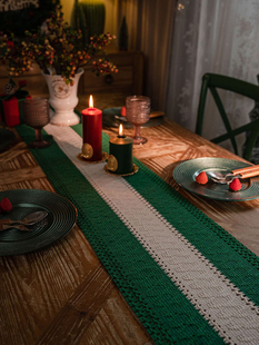 棉麻编织桌旗美式法式长条，桌布装饰餐垫，餐桌餐边柜斗柜桌垫布茶旗
