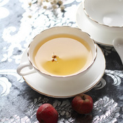白色描金骨瓷英式下午茶杯碟套装 欧式优雅宽口家用花茶杯咖啡杯