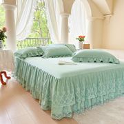 公主床罩床裙式单件蕾丝花边欧式1.5m1.8x2.0米2.2床套防滑保护套